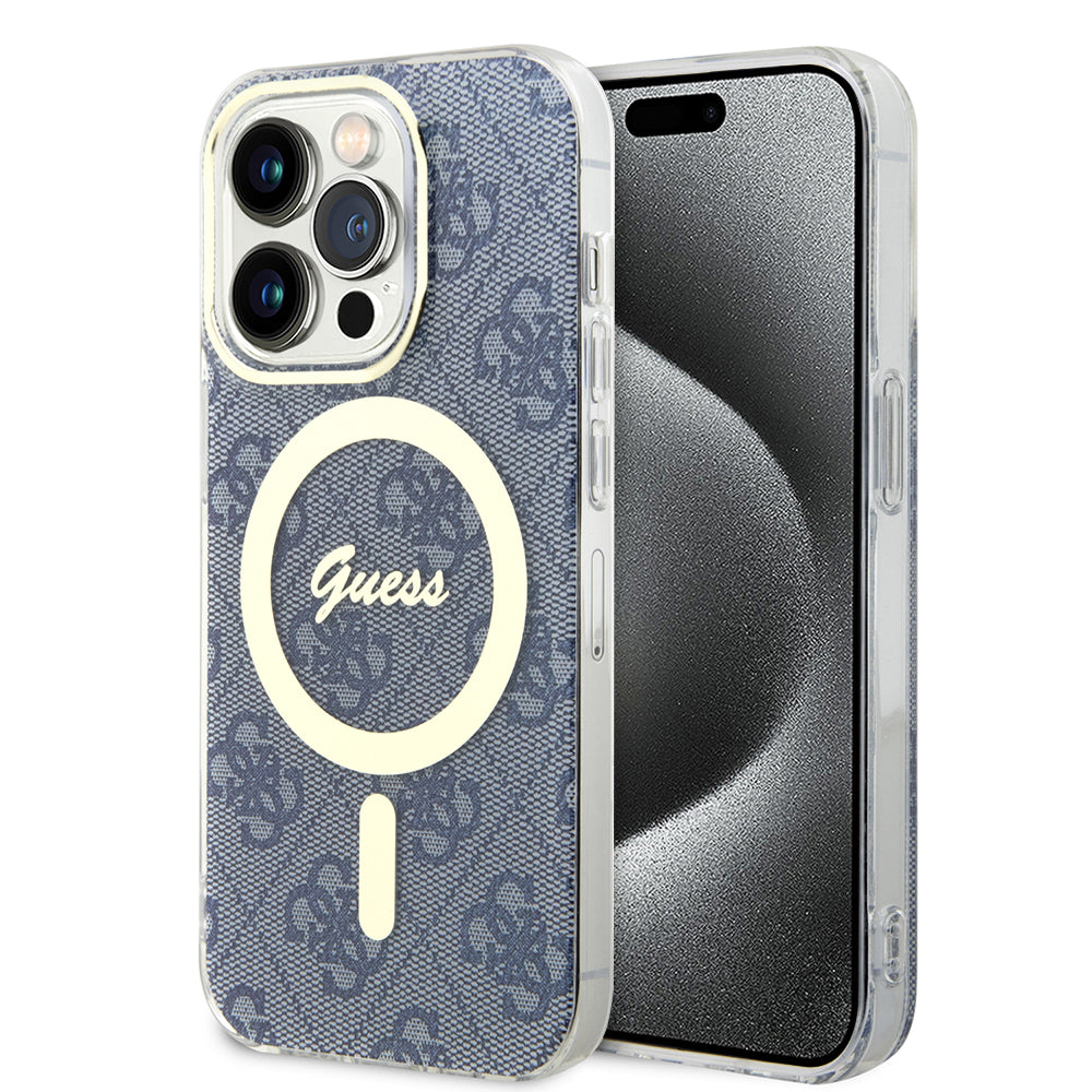 MagSafe-deksel for Apple iPhone 15 Pro, Guess, IML 4G, Blå