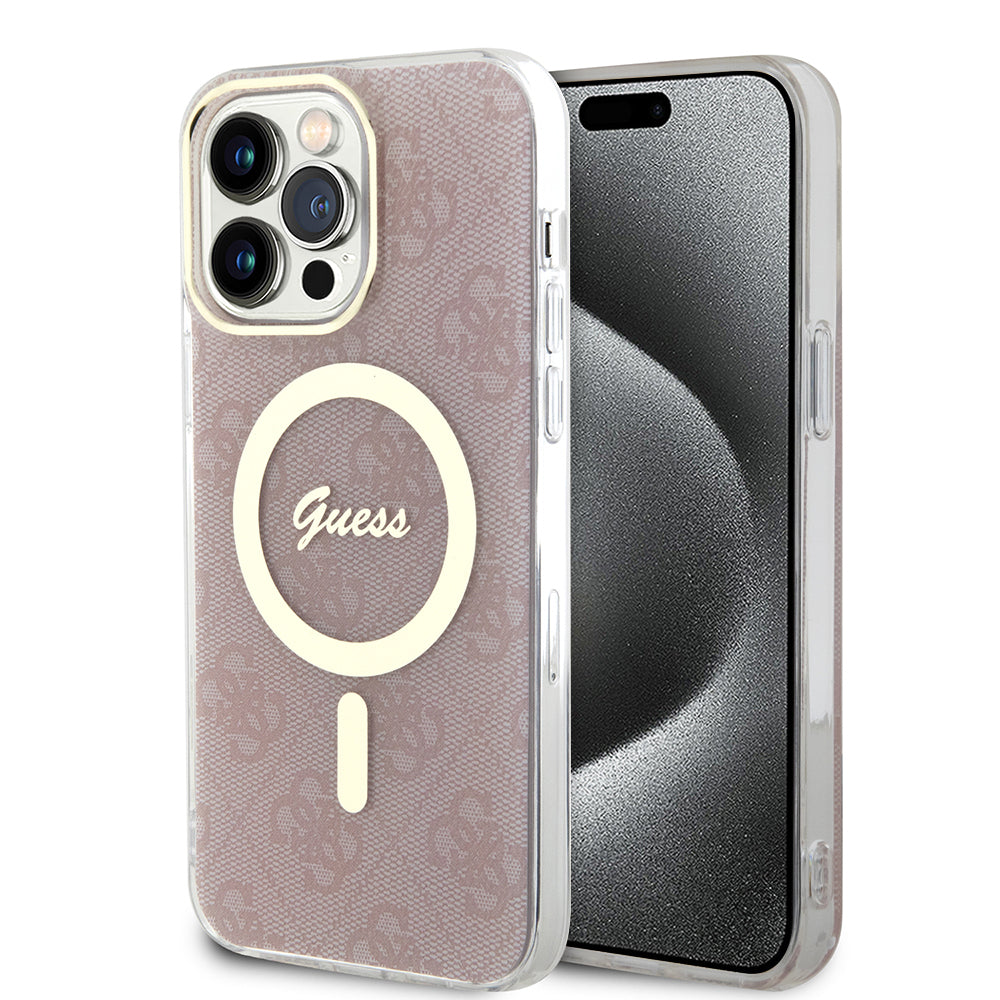MagSafe-deksel for Apple iPhone 15 Pro, Guess, IML 4G, Rosa