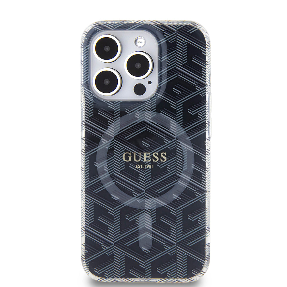 MagSafe-deksel for Apple iPhone 15 Pro, Guess, IML Gcube, Svart