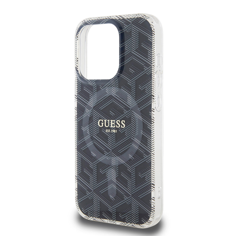 MagSafe-deksel for Apple iPhone 15 Pro, Guess, IML Gcube, Svart