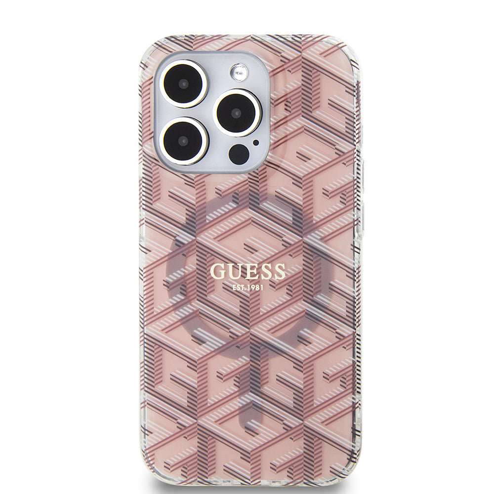 MagSafe-deksel for Apple iPhone 15 Pro, Guess, IML Gcube, Rosa
