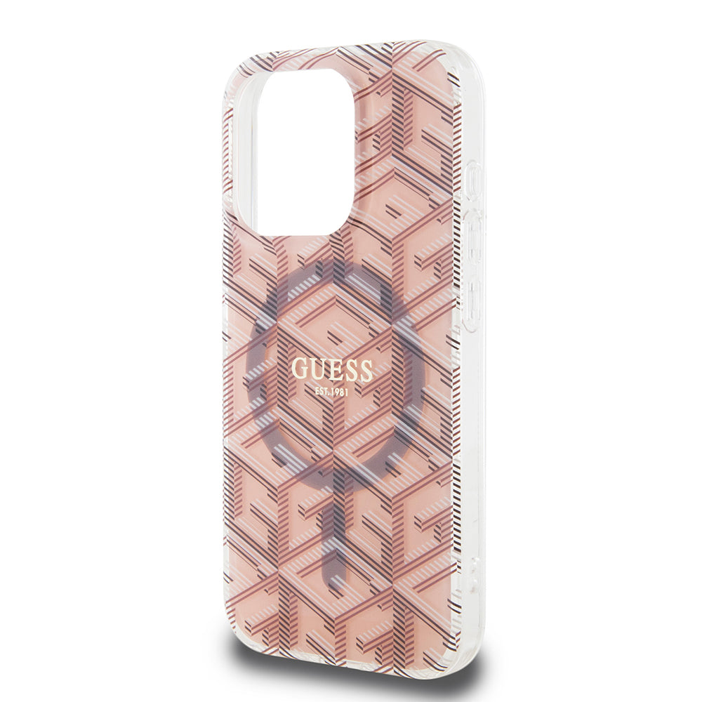 MagSafe-deksel for Apple iPhone 15 Pro, Guess, IML Gcube, Rosa