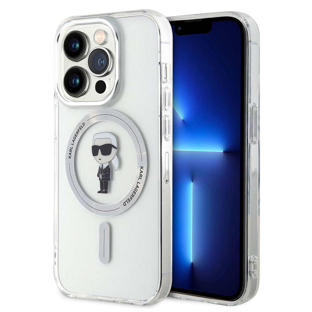 MagSafe deksel for Apple iPhone 15 Pro, Karl Lagerfeld, IML Ikonik Karl, Gjennomsiktig