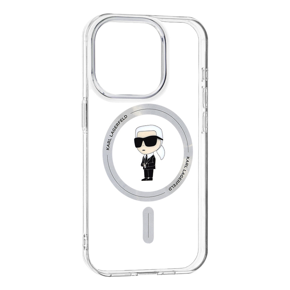 MagSafe deksel for Apple iPhone 15 Pro, Karl Lagerfeld, IML Ikonik Karl, Gjennomsiktig