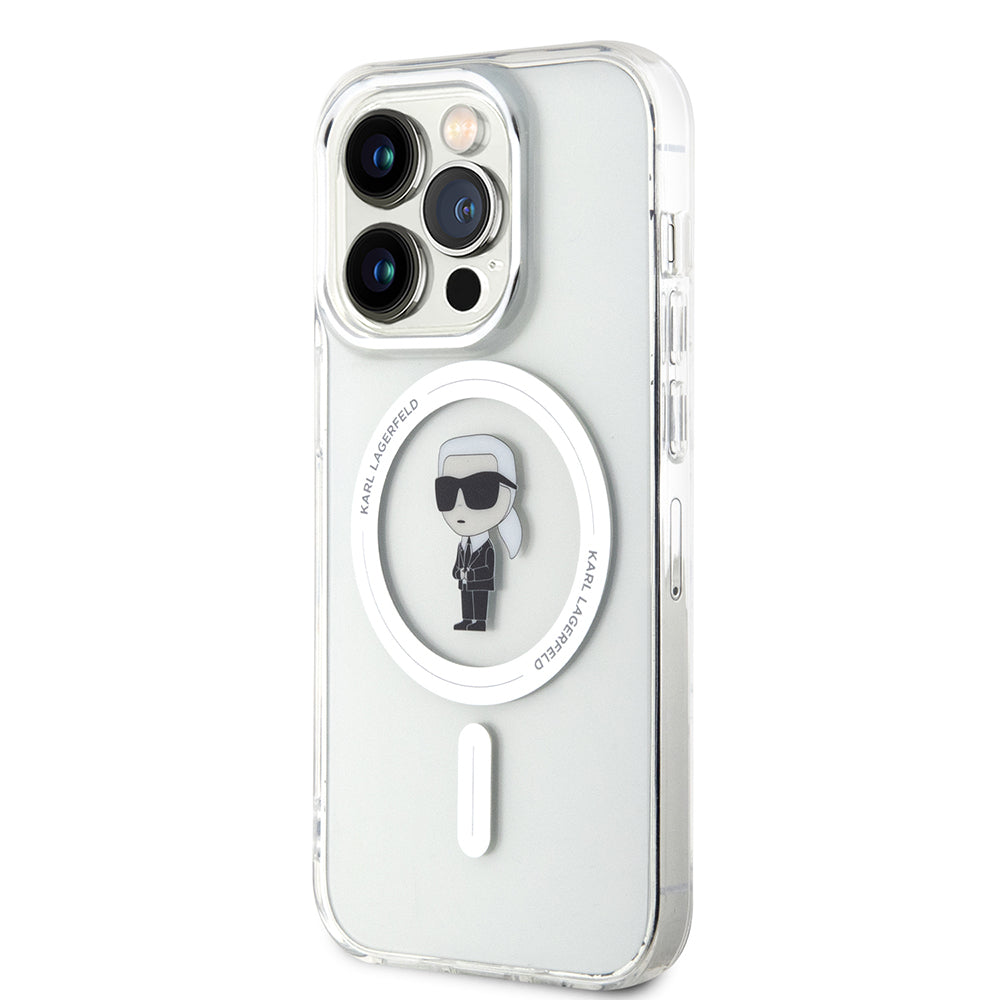 MagSafe deksel for Apple iPhone 15 Pro, Karl Lagerfeld, IML Ikonik Karl, Gjennomsiktig