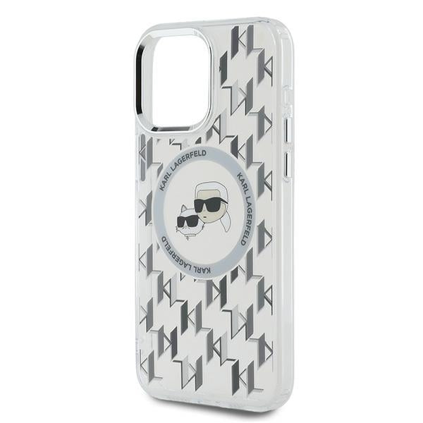 MagSafe-deksel for Apple iPhone 15 Pro, Karl Lagerfeld, IML Monogram Karl & Choupette's Heads, Gjennomsiktig