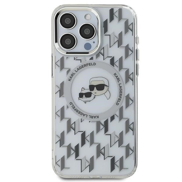 MagSafe-deksel for Apple iPhone 15 Pro, Karl Lagerfeld, IML Monogram Karl & Choupette's Heads, Gjennomsiktig