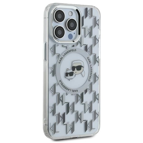 MagSafe-deksel for Apple iPhone 15 Pro, Karl Lagerfeld, IML Monogram Karl & Choupette's Heads, Gjennomsiktig