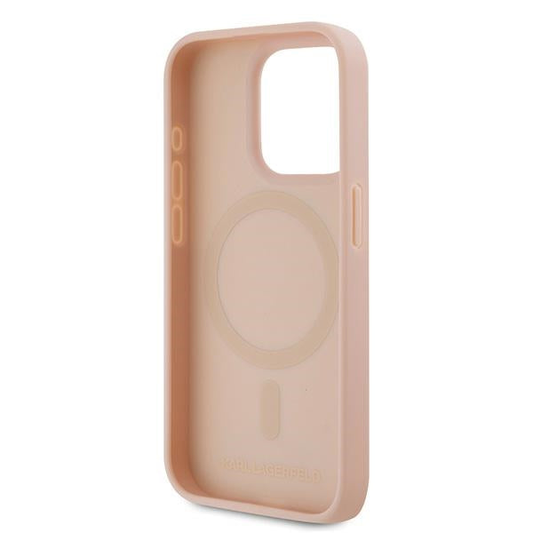 MagSafe-deksel for Apple iPhone 15 Pro, Karl Lagerfeld, Monogram Metal Logo, Rosa