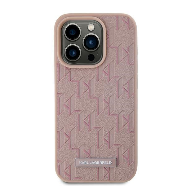 MagSafe-deksel for Apple iPhone 15 Pro, Karl Lagerfeld, Monogram Metal Logo, Rosa