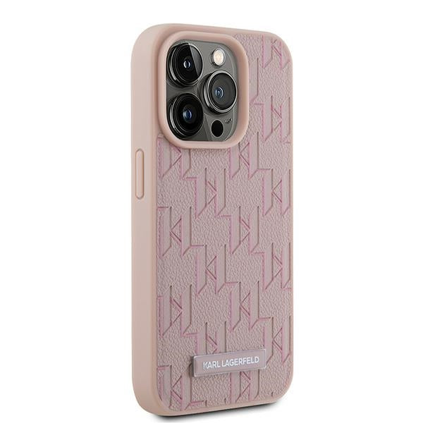 MagSafe-deksel for Apple iPhone 15 Pro, Karl Lagerfeld, Monogram Metal Logo, Rosa