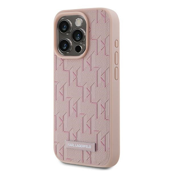 MagSafe-deksel for Apple iPhone 15 Pro, Karl Lagerfeld, Monogram Metal Logo, Rosa