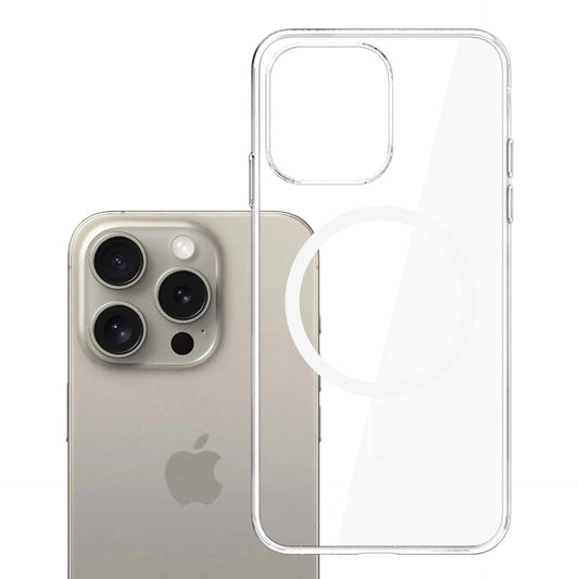 MagSafe-deksel for Apple iPhone 15 Pro Max, 3MK, Clear MagCase, Gjennomsiktig