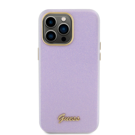 MagSafe-deksel for Apple iPhone 15 Pro Max, Guess, Glitter Full Wrapped, Lilla GUHCP15XPGMCSL