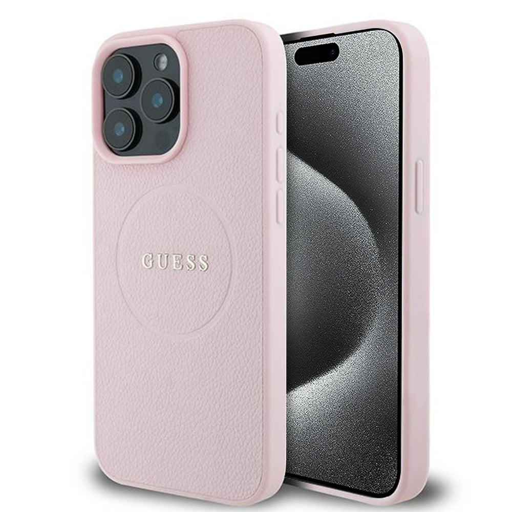 MagSafe-deksel for Apple iPhone 15 Pro Max, Guess, Grained Gold Ring, Rosa