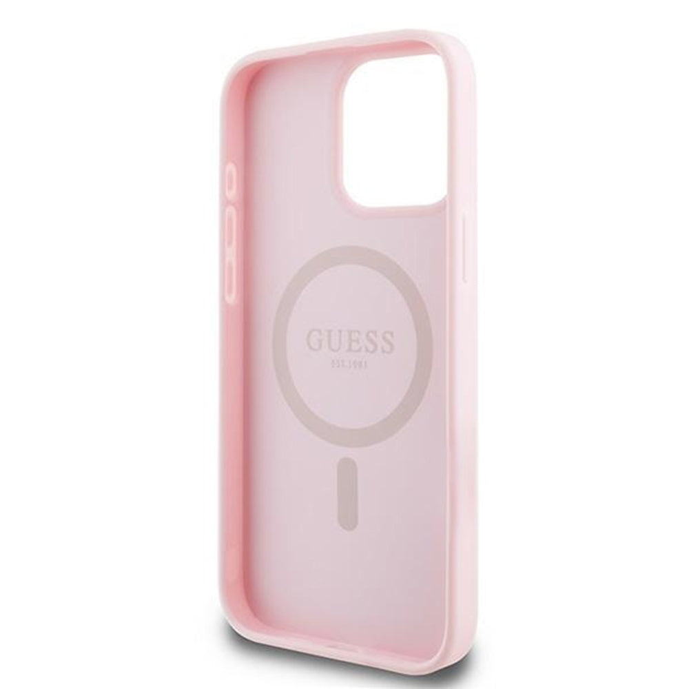MagSafe-deksel for Apple iPhone 15 Pro Max, Guess, Grained Gold Ring, Rosa