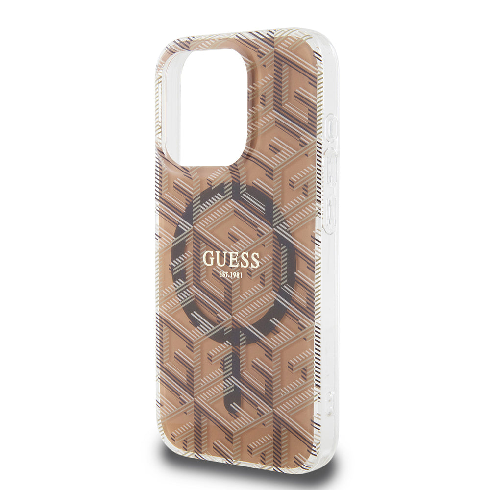 MagSafe-deksel for Apple iPhone 15 Pro Max, Guess, IML Gcube, Brun