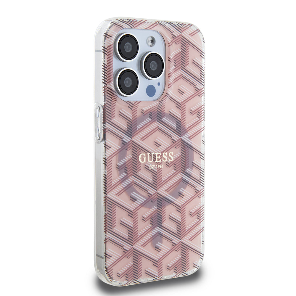 MagSafe-deksel for Apple iPhone 15 Pro Max, Guess, IML Gcube, Rosa