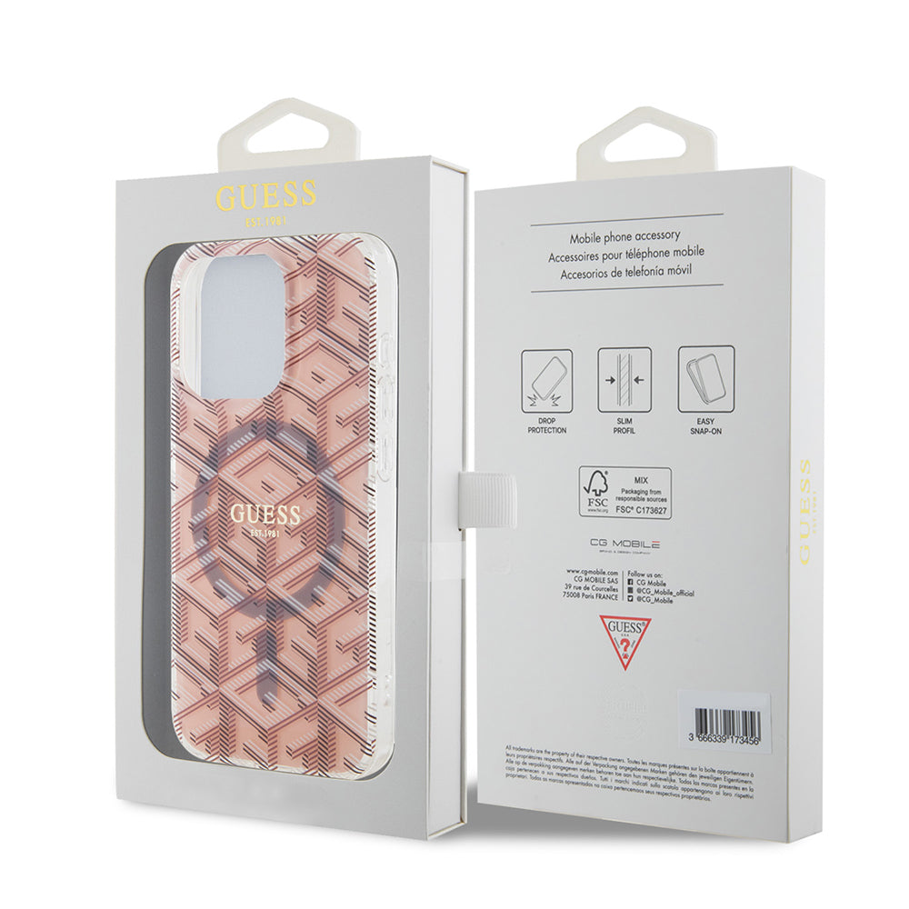 MagSafe-deksel for Apple iPhone 15 Pro Max, Guess, IML Gcube, Rosa