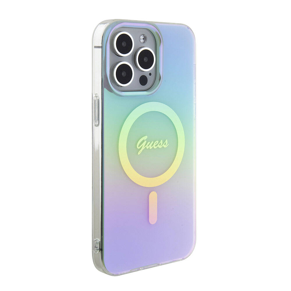 MagSafe-deksel for Apple iPhone 15 Pro Max, Guess, IML Iridescent, Turkis