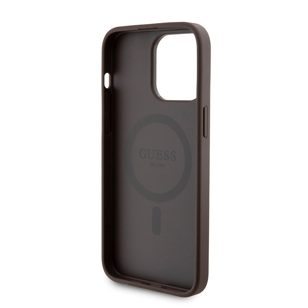 MagSafe-deksel for Apple iPhone 15 Pro Max, Guess, Powerbank 4G Metal Logo, Brun