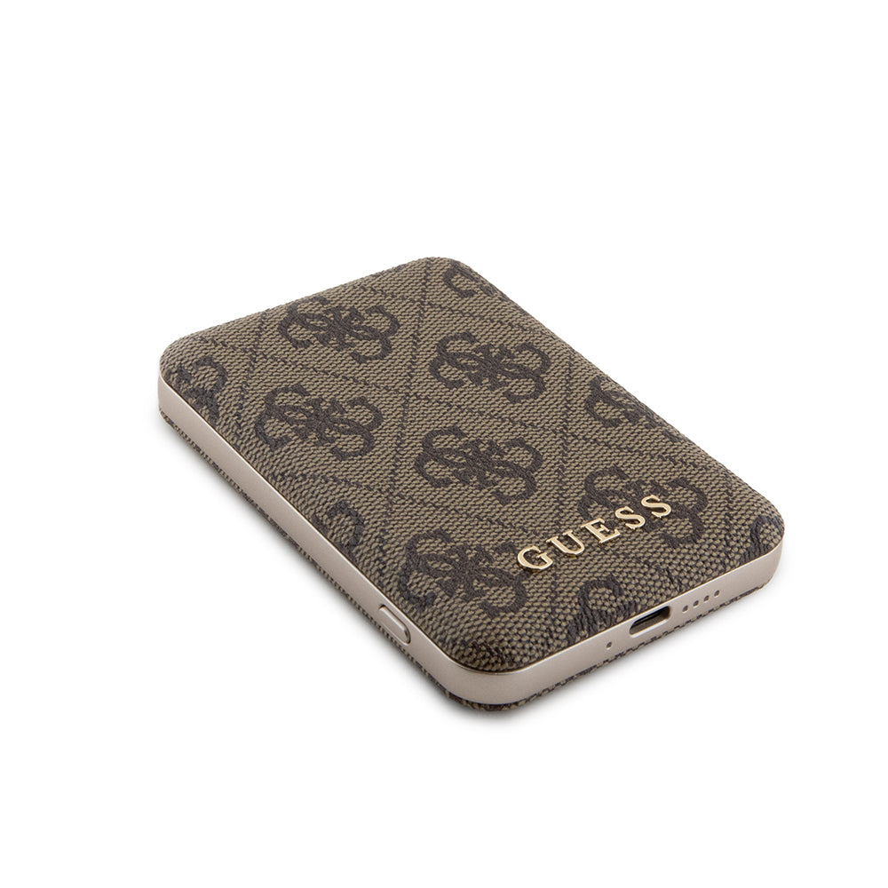 MagSafe-deksel for Apple iPhone 15 Pro Max, Guess, Powerbank 4G Metal Logo, Brun
