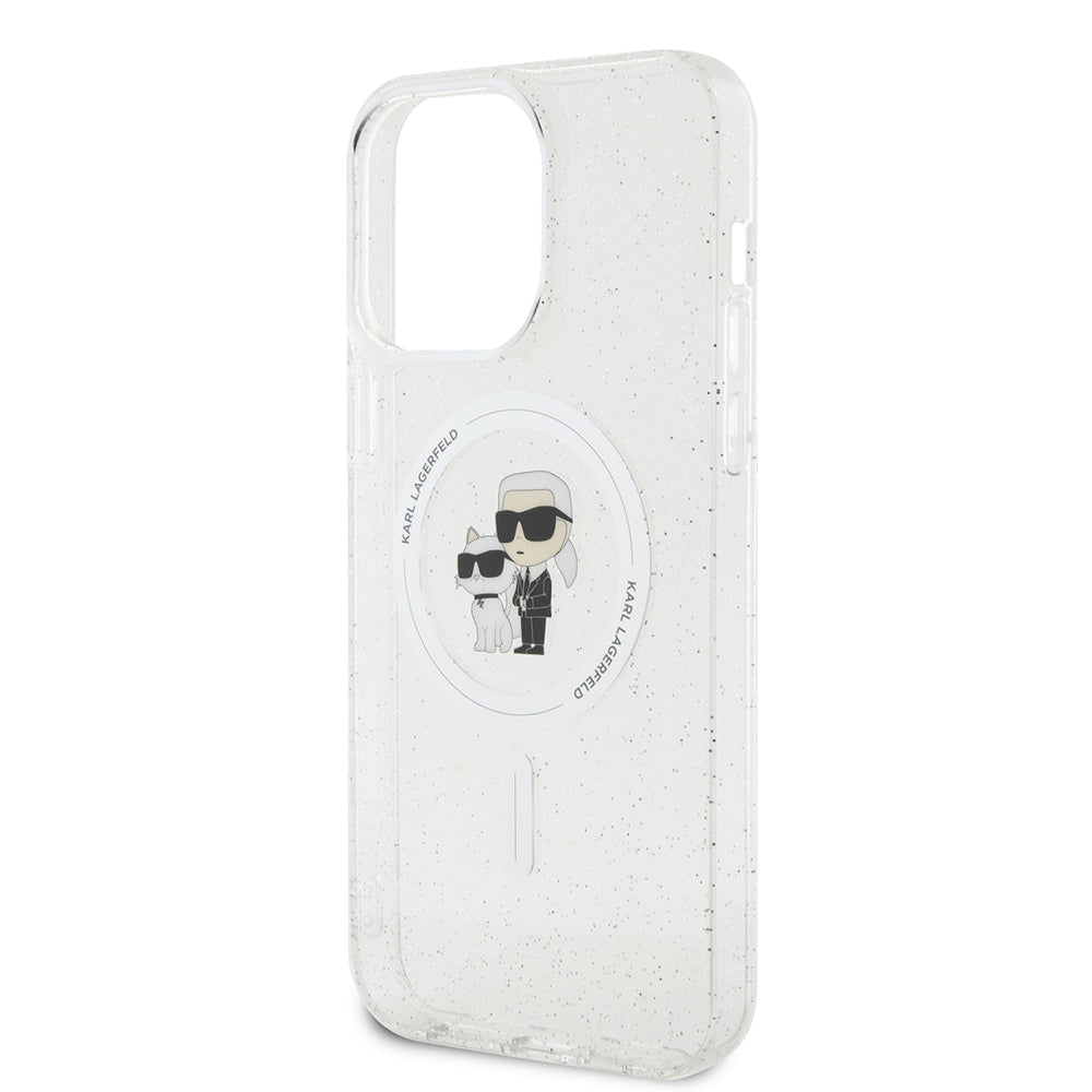 MagSafe-deksel for Apple iPhone 15 Pro Max, Karl Lagerfeld, Glitter, Gjennomsiktig