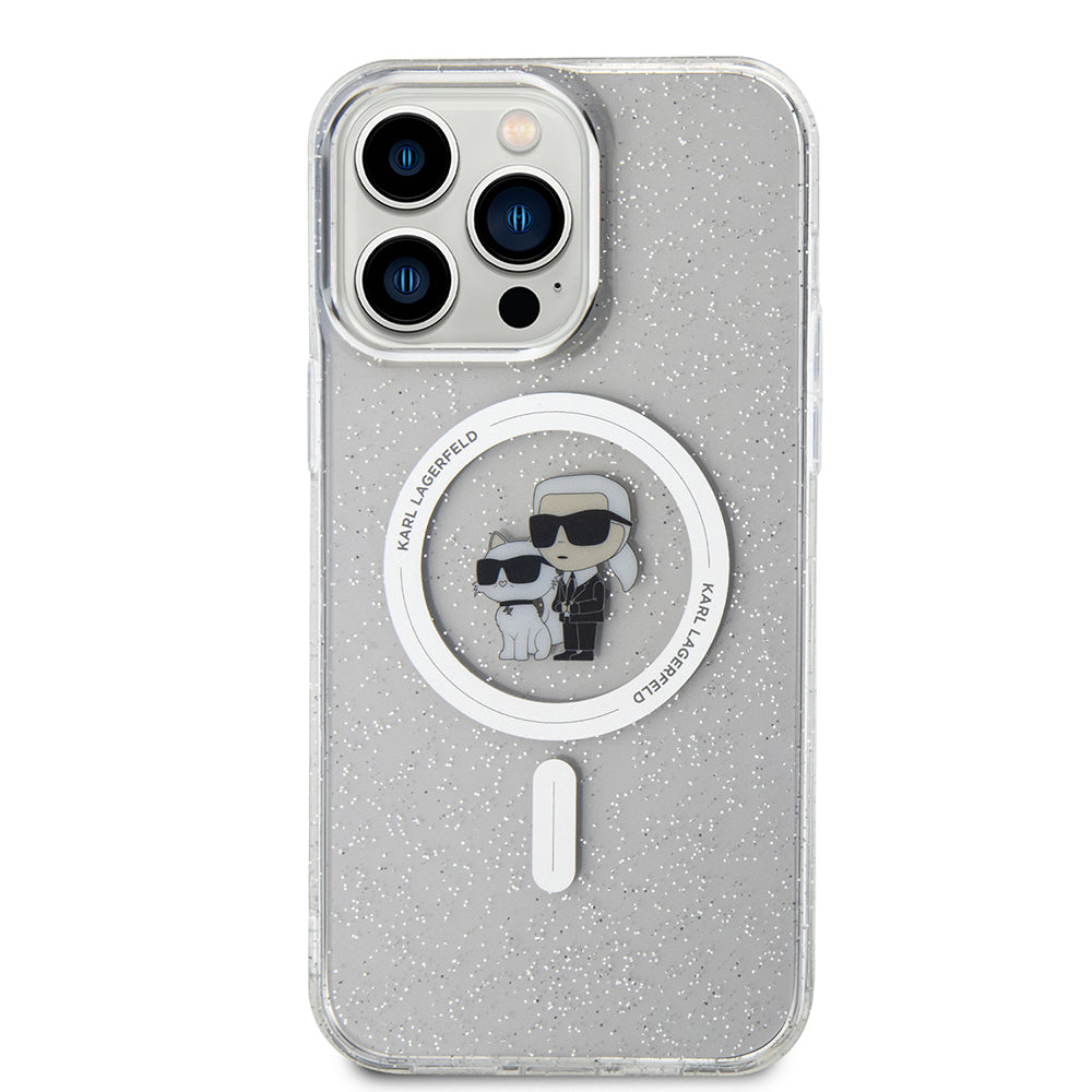 MagSafe-deksel for Apple iPhone 15 Pro Max, Karl Lagerfeld, Glitter, Gjennomsiktig