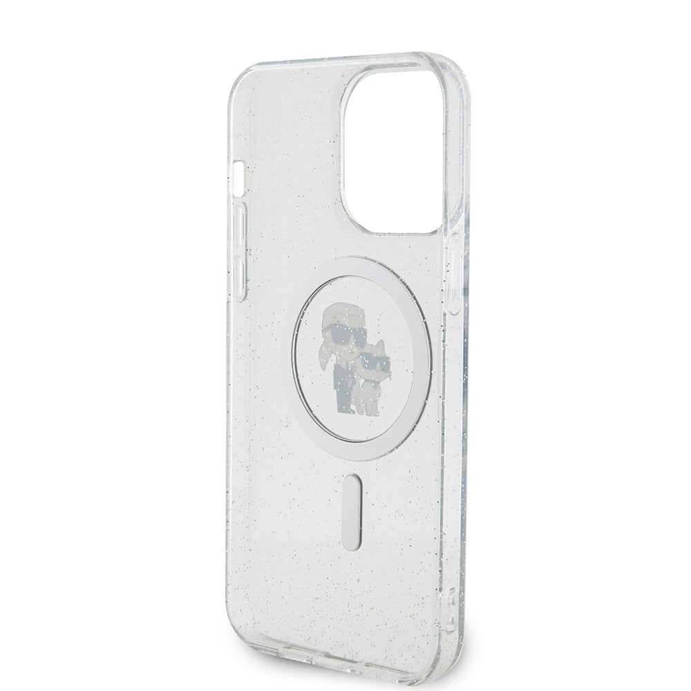 MagSafe-deksel for Apple iPhone 15 Pro Max, Karl Lagerfeld, Glitter, Gjennomsiktig