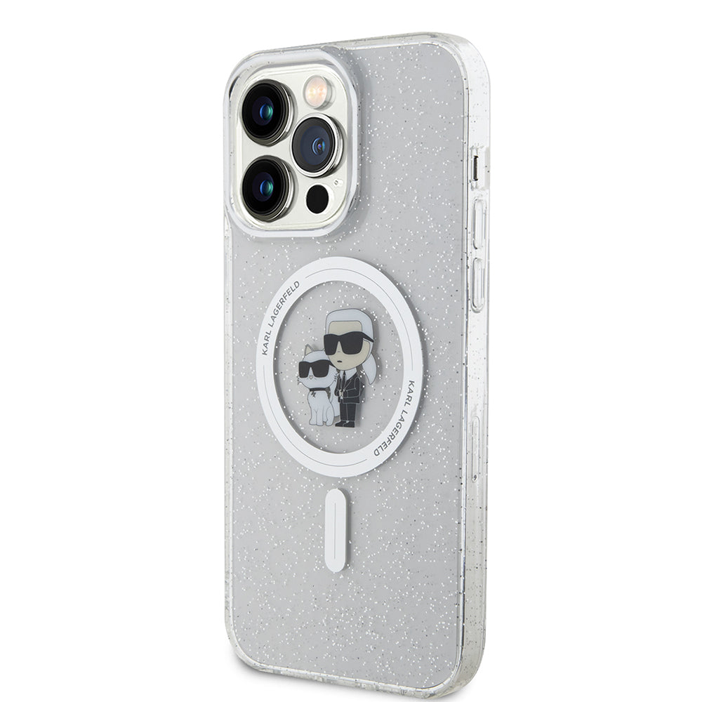 MagSafe-deksel for Apple iPhone 15 Pro Max, Karl Lagerfeld, Glitter, Gjennomsiktig