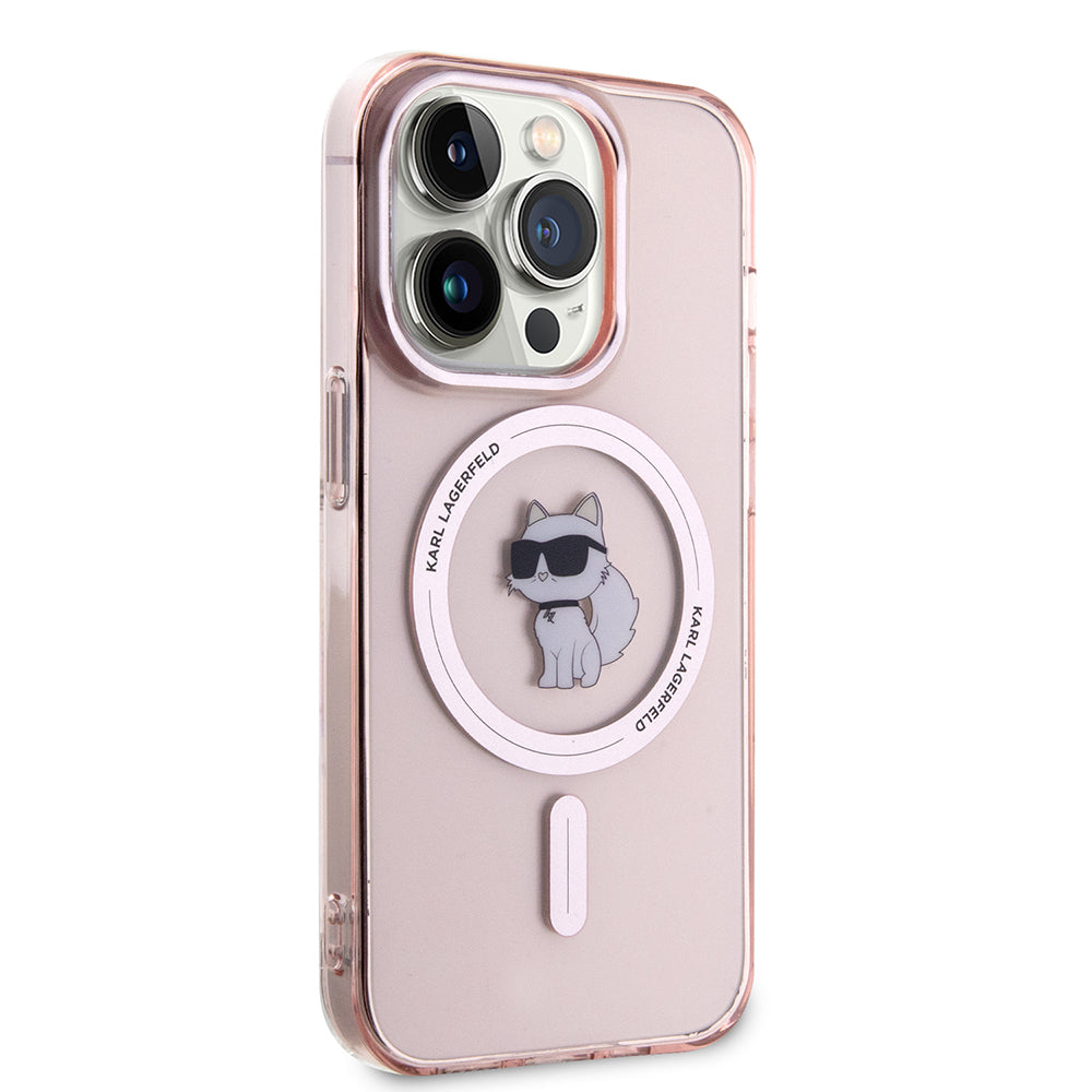 MagSafe-deksel for Apple iPhone 15 Pro Max, Karl Lagerfeld, IML Choupette, Rosa