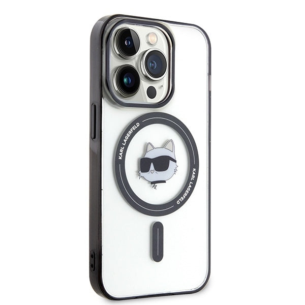 MagSafe-deksel for Apple iPhone 15 Pro Max, Karl Lagerfeld, IML Choupette's Head, Gjennomsiktig