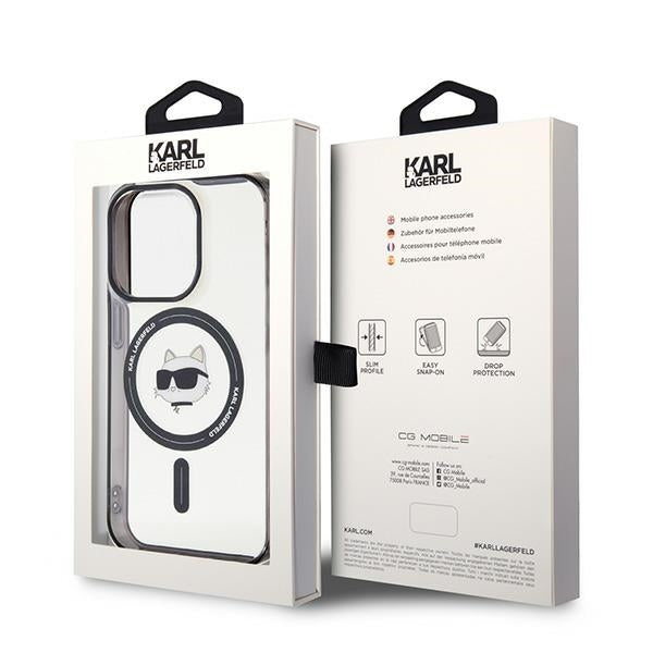 MagSafe-deksel for Apple iPhone 15 Pro Max, Karl Lagerfeld, IML Choupette's Head, Gjennomsiktig