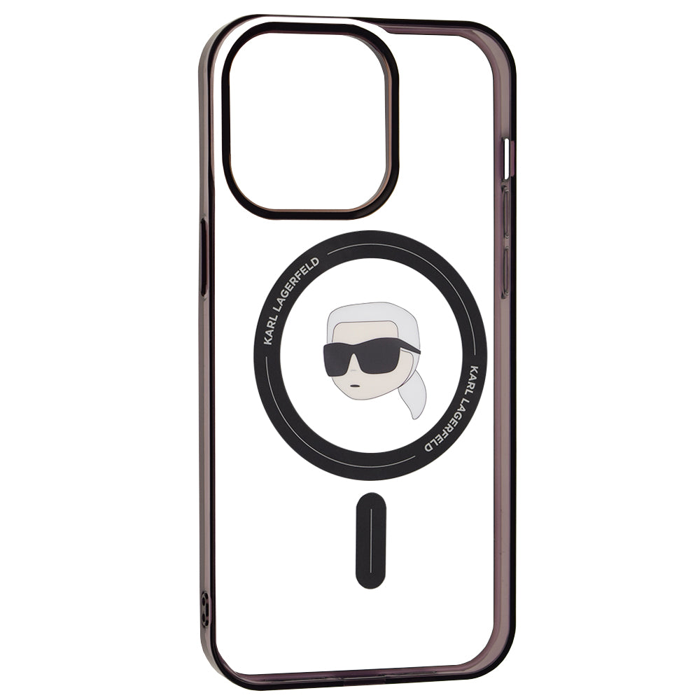 MagSafe-deksel for Apple iPhone 15 Pro Max, Karl Lagerfeld, IML Karl's Head, Gjennomsiktig
