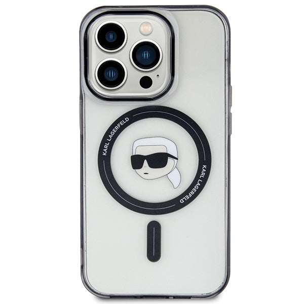 MagSafe-deksel for Apple iPhone 15 Pro Max, Karl Lagerfeld, IML Karl's Head, Gjennomsiktig