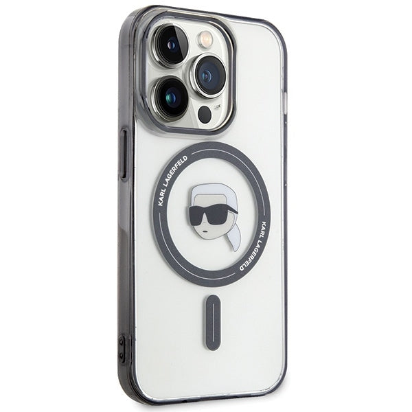 MagSafe-deksel for Apple iPhone 15 Pro Max, Karl Lagerfeld, IML Karl's Head, Gjennomsiktig