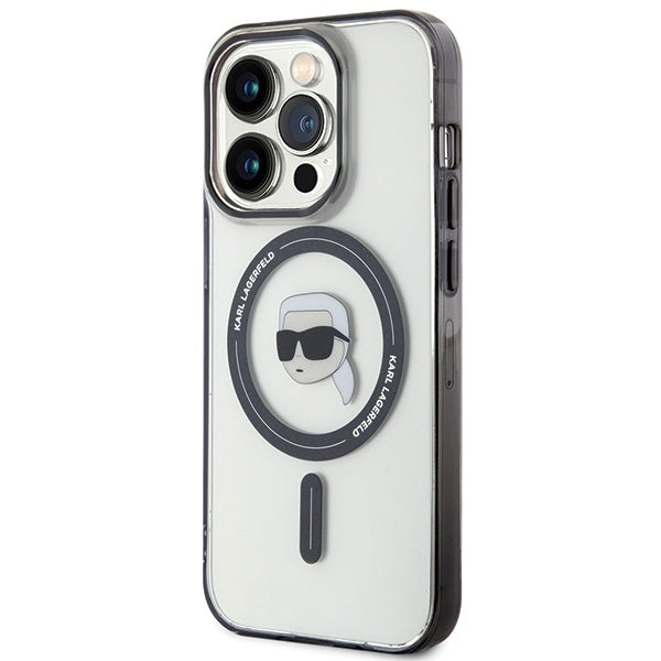 MagSafe-deksel for Apple iPhone 15 Pro Max, Karl Lagerfeld, IML Karl's Head, Gjennomsiktig