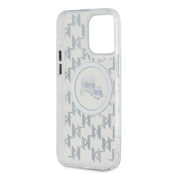 MagSafe-deksel for Apple iPhone 15 Pro Max, Karl Lagerfeld, IML Monogram Karl & Choupette's Heads, Gjennomsiktig