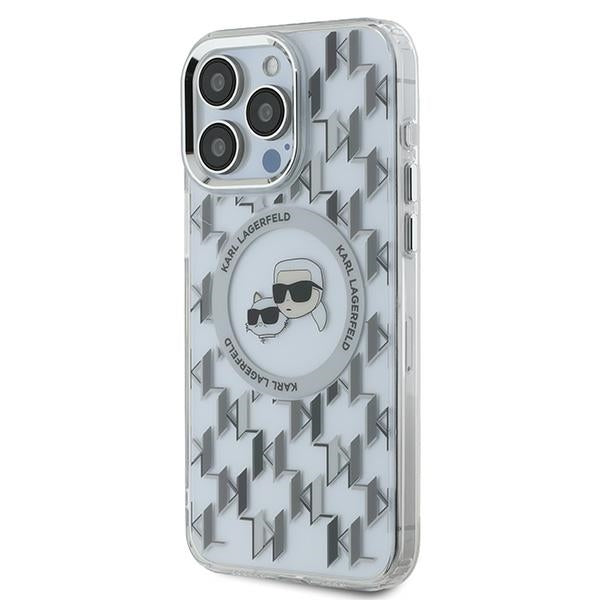 MagSafe-deksel for Apple iPhone 15 Pro Max, Karl Lagerfeld, IML Monogram Karl & Choupette's Heads, Gjennomsiktig
