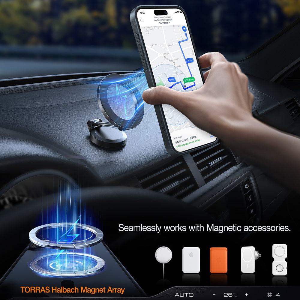 MagSafe-deksel for Apple iPhone 15 Pro Max, Torras, Pstand, Svart