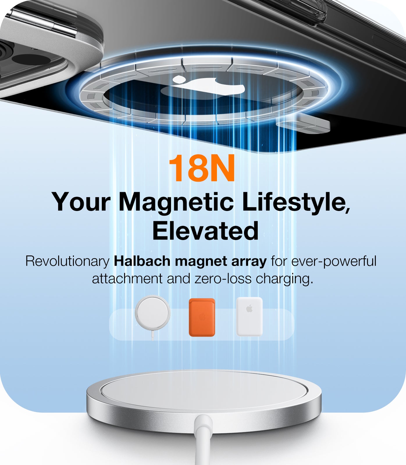 MagSafe-deksel for Apple iPhone 15 Pro, Torras, Lstand, Gjennomsiktig