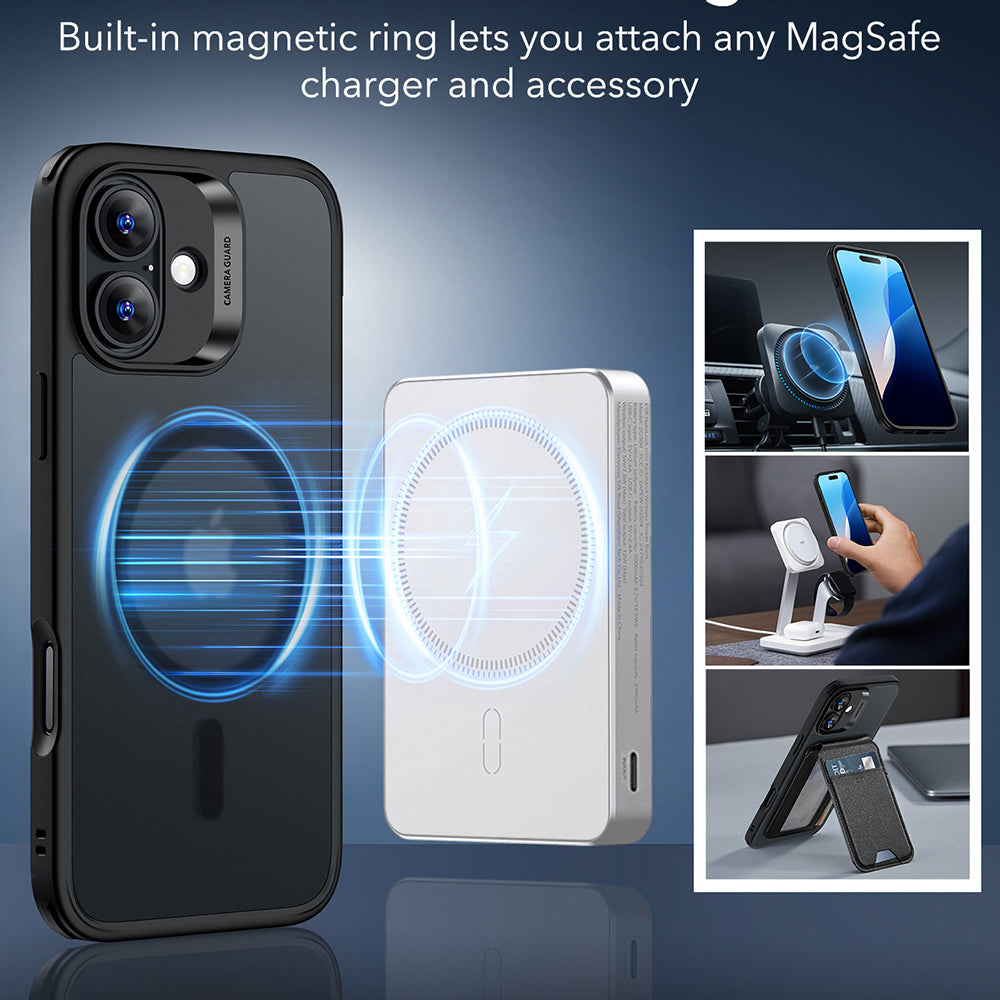 MagSafe-deksel for Apple iPhone 16, ESR, Classic Hybrid, Satin Sort