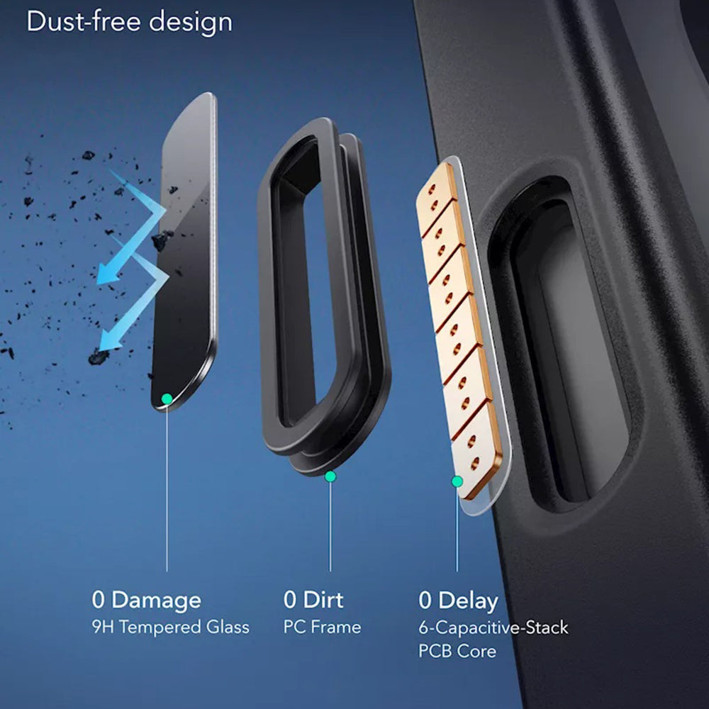 MagSafe-deksel for Apple iPhone 16, ESR, Classic Hybrid Slide, Svart Gjennomsiktig