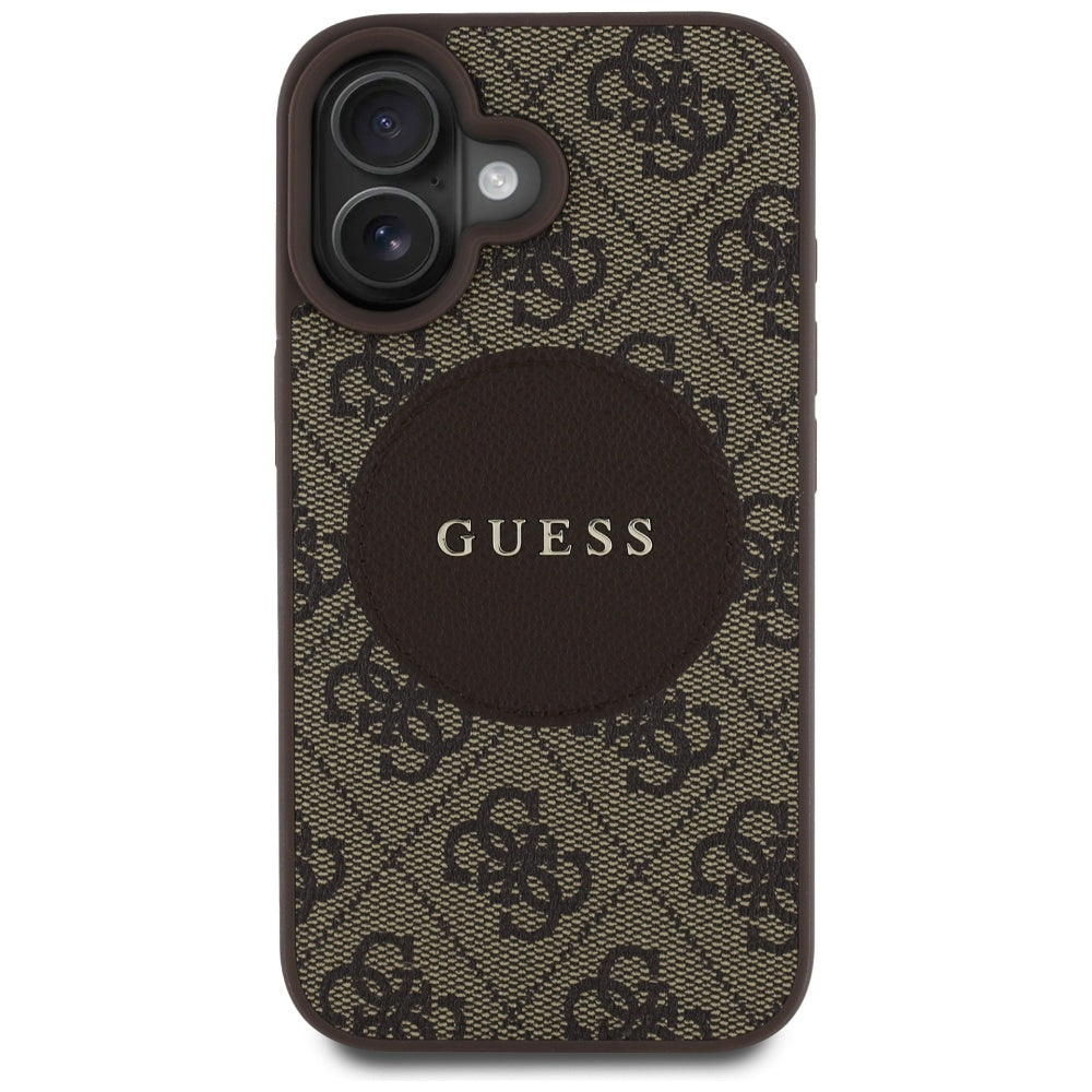 MagSafe-deksel for Apple iPhone 16, Guess, 4G Circle Classic Logo, Brun