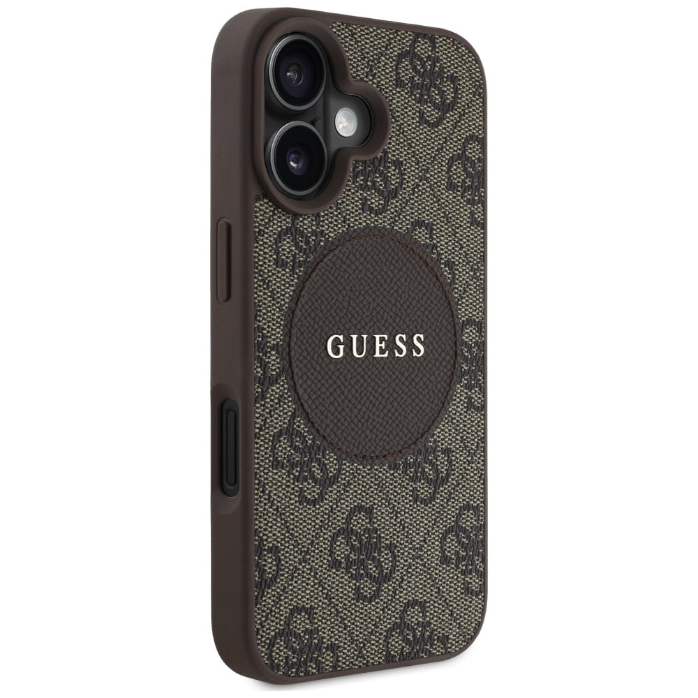 MagSafe-deksel for Apple iPhone 16, Guess, 4G Circle Classic Logo, Brun