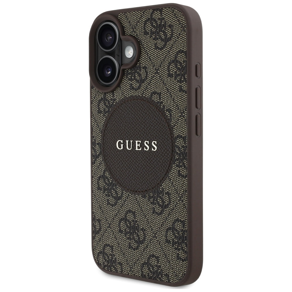 MagSafe-deksel for Apple iPhone 16, Guess, 4G Circle Classic Logo, Brun