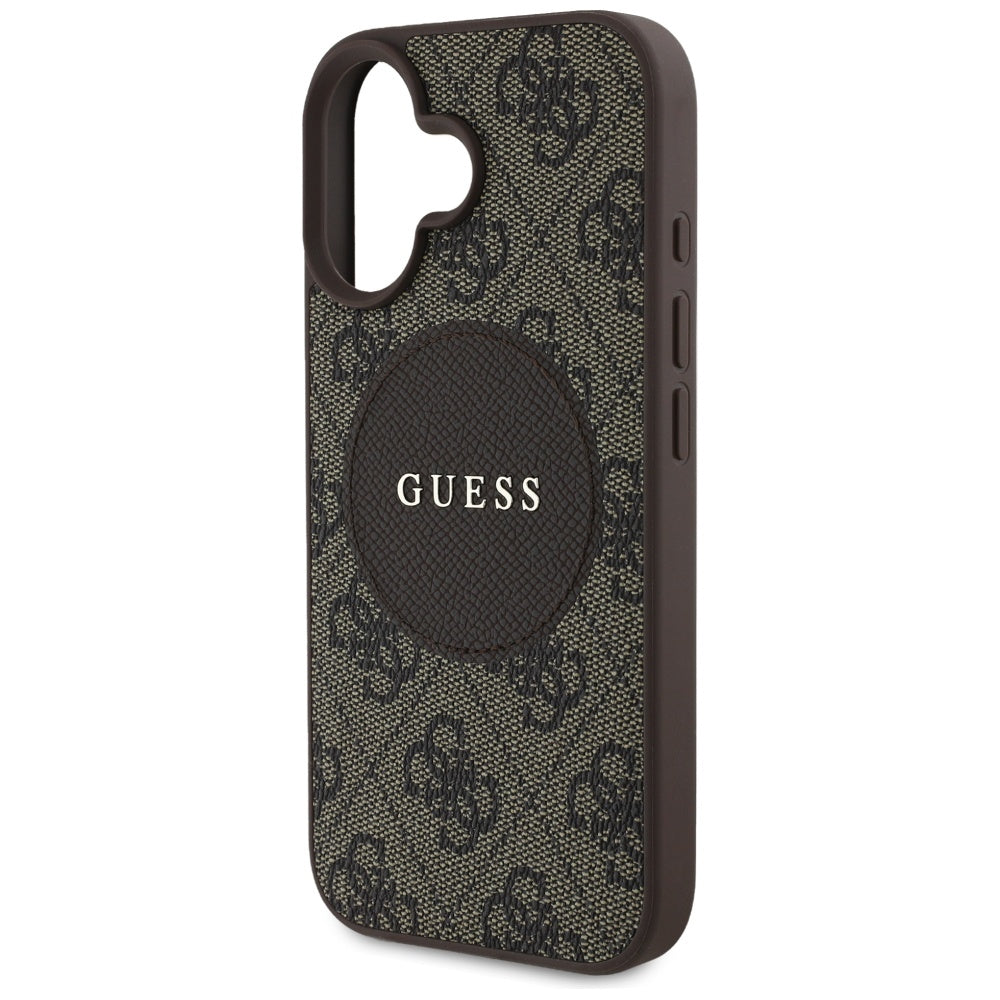 MagSafe-deksel for Apple iPhone 16, Guess, 4G Circle Classic Logo, Brun