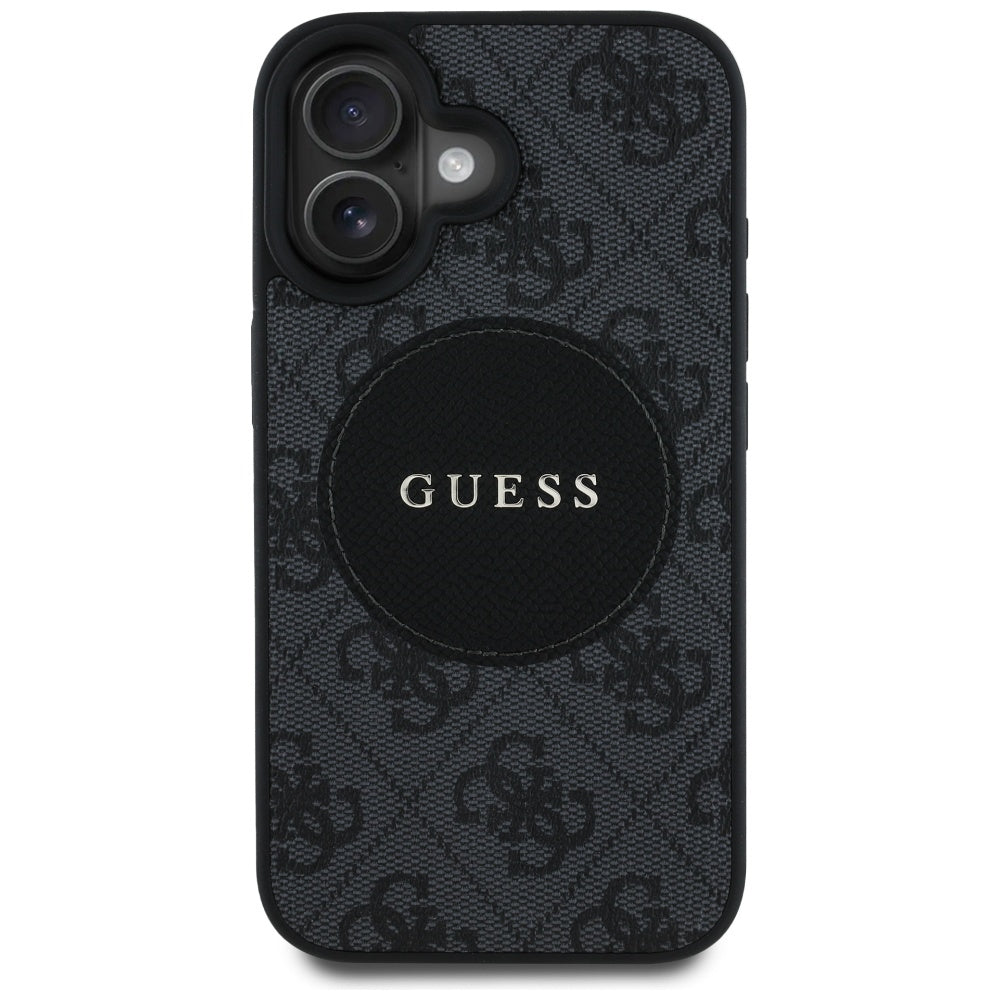 MagSafe-deksel for Apple iPhone 16, Guess, 4G Circle Classic Logo, Svart