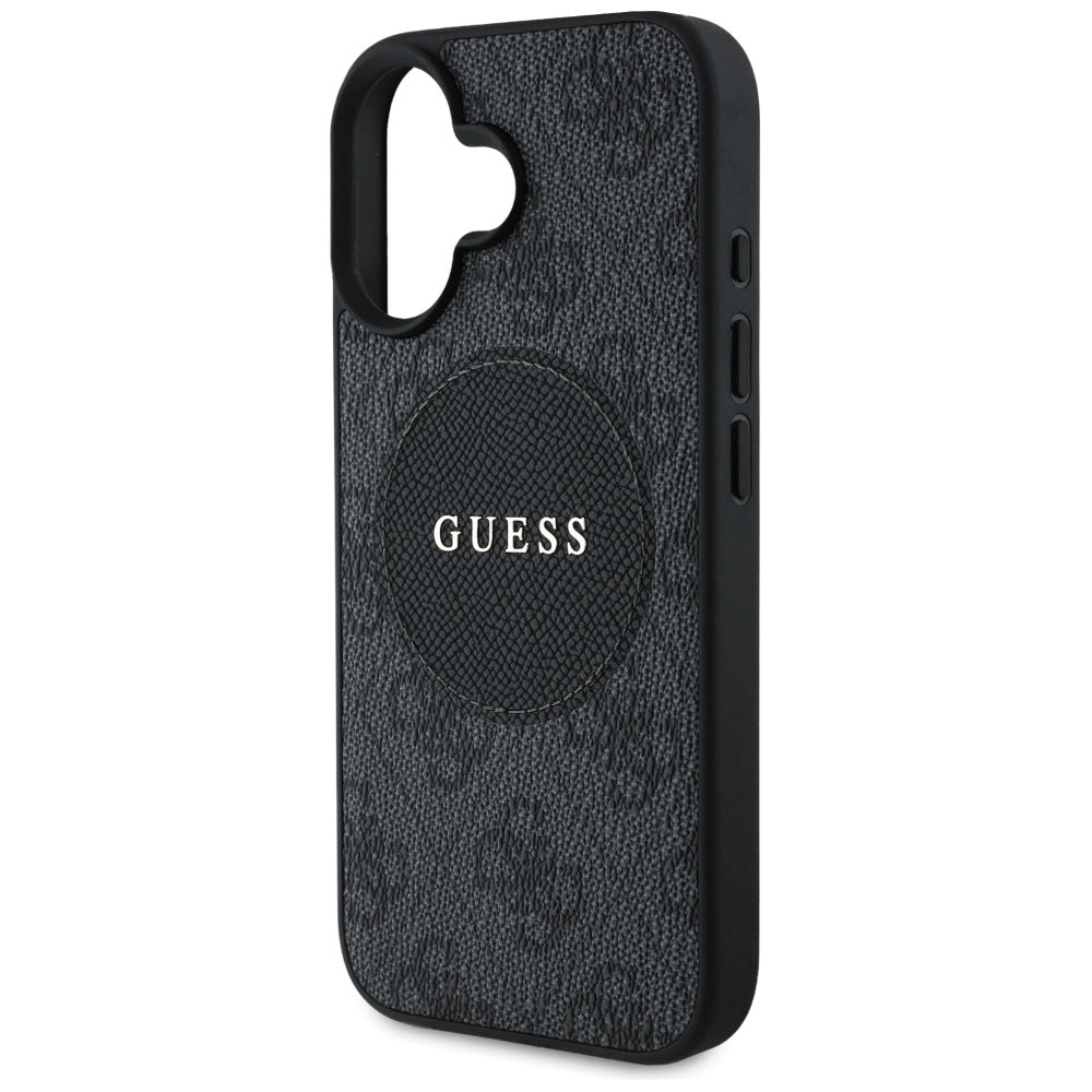 MagSafe-deksel for Apple iPhone 16, Guess, 4G Circle Classic Logo, Svart