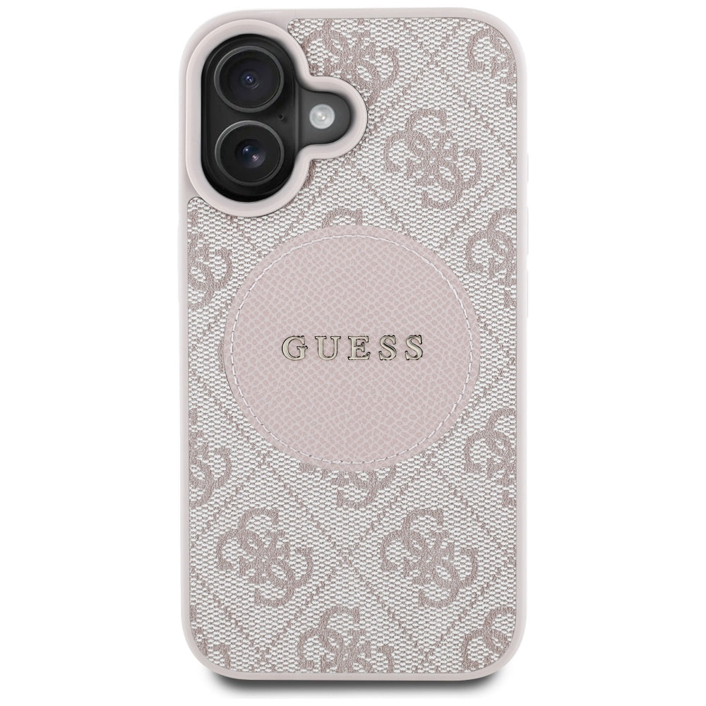 MagSafe deksel for Apple iPhone 16, Guess, 4G Circle Classic Logo, Rosa